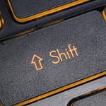 Shift key on a keyboard