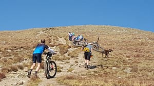 Mountain bikes on Elbert